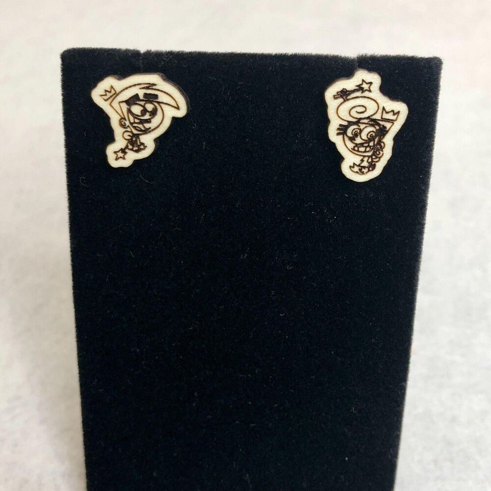 Cosmo and Wanda Wood Stud Earrings